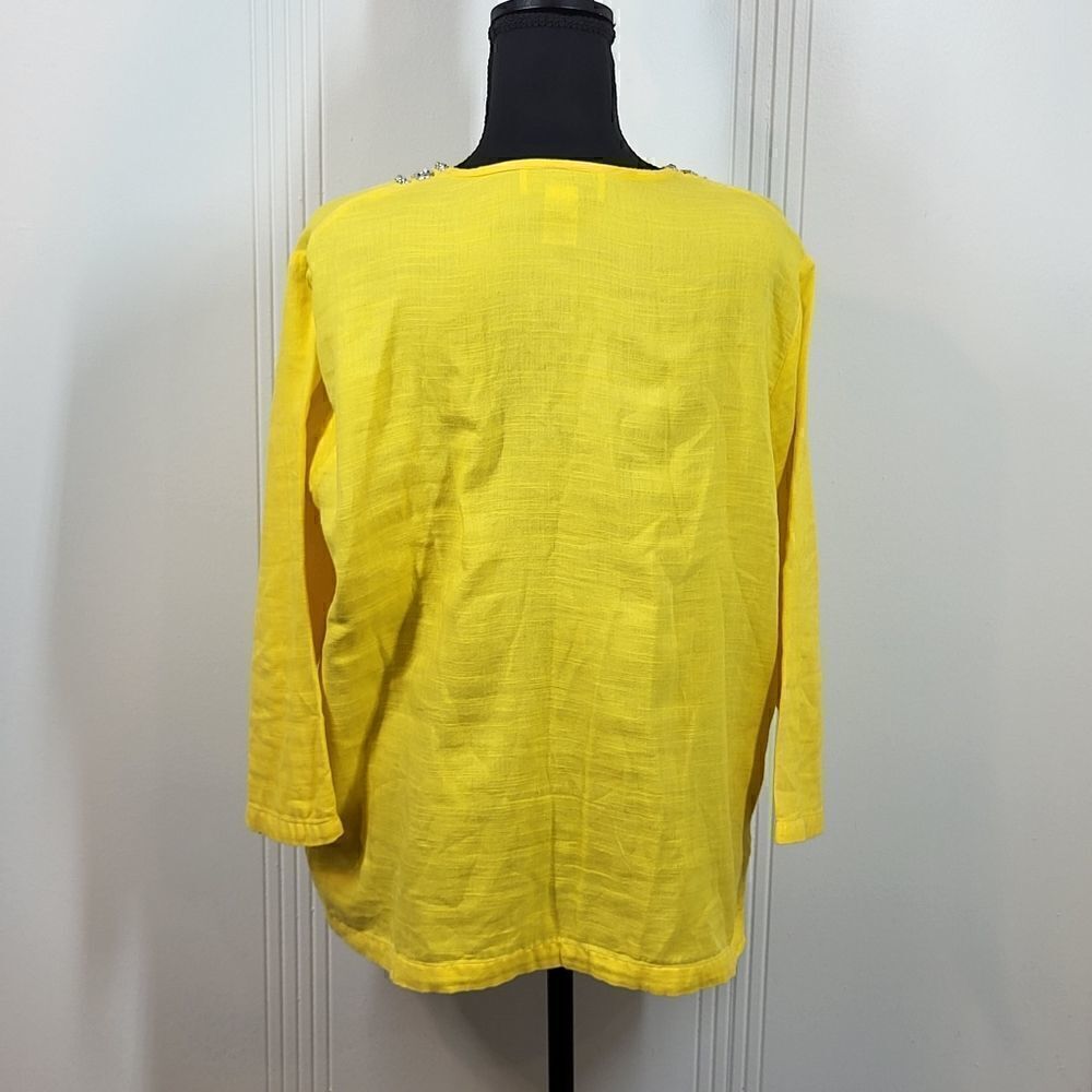 Cathy Daniel's Yellow Embellished  Blouse - Picture 3 of 9